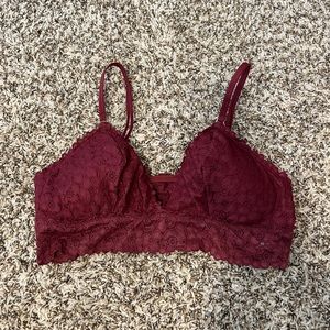 Elegant Lace Bralette in Burgundy